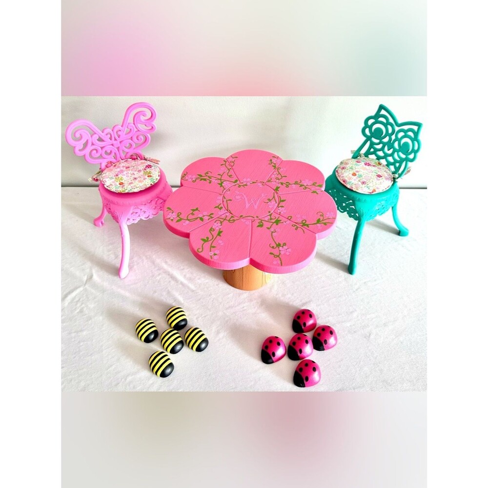 American Girl 14.5β WellieWishers Garden & Tea Party Table Chairs Set
